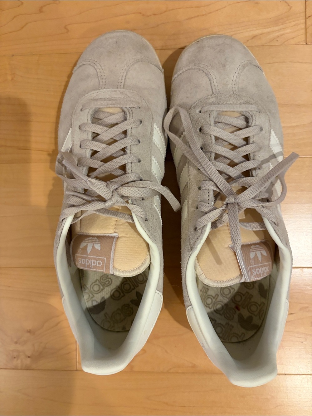 adidas Men’s Suede Sneakers in Light Gray and White